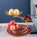 ⁦سلة فواكه، وعاء سلة فواكه بثلاث طبقات ومنظم للخضراوات للمطبخ، تخزين خضراوات قابل للإزالة، وعاء فواكه عصري⁩ - الصورة ⁦5⁩