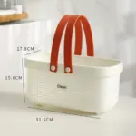 ⁦سلة غسيل بلاستيكية متينة، سعة كبيرة، منظم ملابس بمقبض من السيليكون لغرفة الاستحمام والحمام وغرفة الغسيل⁩ - الصورة ⁦8⁩