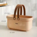 ⁦سلة غسيل بلاستيكية متينة، سعة كبيرة، منظم ملابس بمقبض من السيليكون لغرفة الاستحمام والحمام وغرفة الغسيل⁩ - الصورة ⁦14⁩