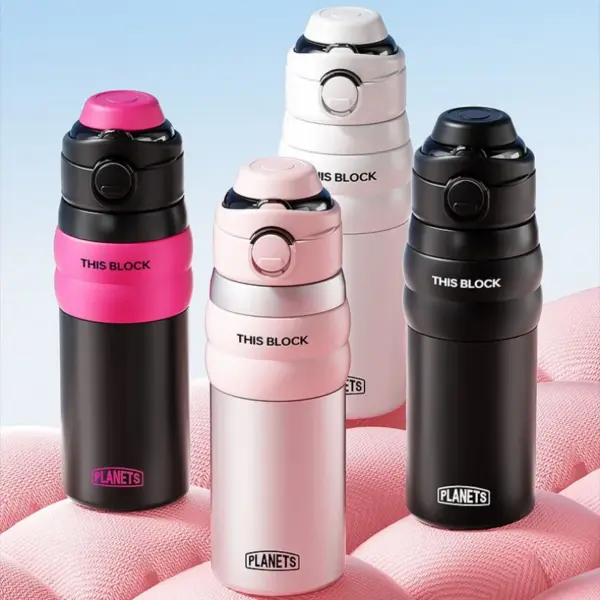 كوب ترمس للشرب المزدوج في الشارع الجديد صيفي بسيط من الفولاذ المقاوم للصدأ عالي القيمة كوب ماء محمول كوب ماء رياضي