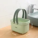 ⁦سلة غسيل بلاستيكية متينة، سعة كبيرة، منظم ملابس بمقبض من السيليكون لغرفة الاستحمام والحمام وغرفة الغسيل⁩ - الصورة ⁦7⁩