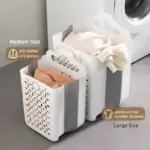 ⁦سلة غسيل حمام قابلة للطي، سلة تخزين للملابس المتسخة مثبتة على الحائط، حقيبة غسيل منزلية، منظم غسيل، شحن مباشر⁩ - الصورة ⁦3⁩