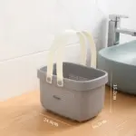 ⁦سلة غسيل بلاستيكية متينة، سعة كبيرة، منظم ملابس بمقبض من السيليكون لغرفة الاستحمام والحمام وغرفة الغسيل⁩ - الصورة ⁦9⁩