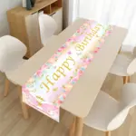 ⁦مفرش طاولة عيد ميلاد باللون الأسود الذهبي، زينة حفلات أعياد الميلاد السعيدة للأطفال والكبار، ديكور طاولة المنزل لعيد الميلاد الأول⁩ - الصورة ⁦5⁩