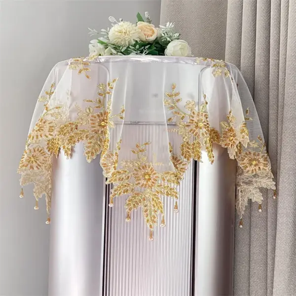 مفرش طاولة مربع مطرز بخيوط ذهبية فاخرة مصنوعة يدويًا من الخرز لتزيين غرفة المعيشة وغرفة النوم وحفلات الزفاف