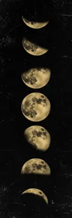 ⁦وحة فنية جدارية لمرحلة القمر باللون الذهبي والأسود، مطبوعة على قماش، لوحة تجريدية، صورة جدارية لغرفة المعيشة وديكور المنزل⁩ - الصورة ⁦7⁩