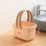⁦سلة غسيل بلاستيكية متينة، سعة كبيرة، منظم ملابس بمقبض من السيليكون لغرفة الاستحمام والحمام وغرفة الغسيل⁩ - الصورة ⁦12⁩