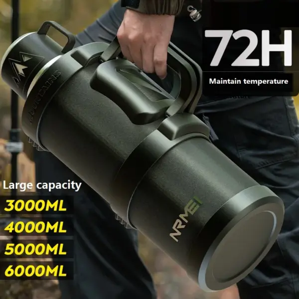 زجاجة مياه ترمس سعة 3 لتر، زجاجة مياه كبيرة من الفولاذ المقاوم للصدأ، قوارير مفرغة، فنجان القهوة