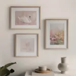 ⁦ملصق مطبوع عليه صورة فراشة وردية وزهرة وبجعة بيضاء جميلة، تصميم كلاسيكي لغرفة البنات⁩ - الصورة ⁦2⁩