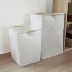 ⁦سلة تخزين غسيل كبيرة السعة، سلة تخزين للملابس المتسخة بمقبض، سلة غسيل قابلة للطي، ملحقات الحمام⁩ - الصورة ⁦3⁩