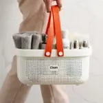 ⁦سلة غسيل بلاستيكية متينة، سعة كبيرة، منظم ملابس بمقبض من السيليكون لغرفة الاستحمام والحمام وغرفة الغسيل⁩ - الصورة ⁦5⁩