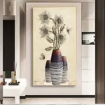 ⁦لوحات فنية جدارية على شكل فراشة وزهرة بتصميم كلاسيكي على الطراز الصيني⁩ - الصورة ⁦11⁩