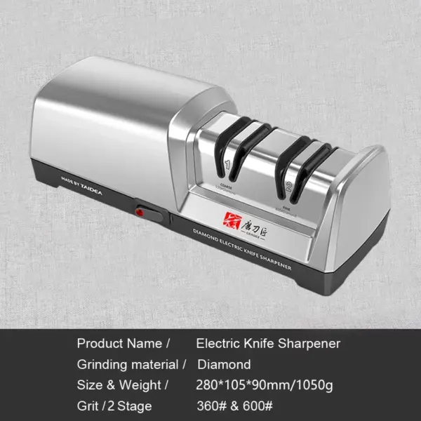 مبراة سكاكين كهربائية بفتحتين من TAIDEA Diamond بمقبس الاتحاد الأوروبي - خشنة وناعمة، احترافية لشحذ الشفرة وإصلاح السكين الباهت