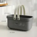 ⁦سلة غسيل بلاستيكية متينة، سعة كبيرة، منظم ملابس بمقبض من السيليكون لغرفة الاستحمام والحمام وغرفة الغسيل⁩ - الصورة ⁦11⁩