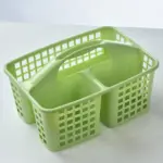 ⁦سلة استحمام بلاستيكية مع مقصورات، منظم تخزين مقسم محمول لمستلزمات التنظيف مع مقبض للحمام الجامعي⁩ - الصورة ⁦10⁩