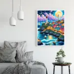 ⁦Evershine، منظر طبيعي بحري، لوحة مدينة، منارة، مربع كامل، منزل⁩ - الصورة ⁦3⁩