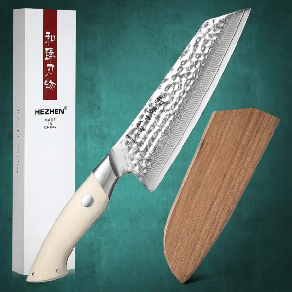 HEZHEN 7 بوصة سكين Santoku دمشق الصلب سكين المطبخ 10Cr15CoMov الصلب الأساسية أدوات المائدة أدوات المطبخ