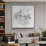 ⁦ملصق صالون ديكور حديث على الحائط، لوحة زيتية تجريدية مرسومة يدويًا على قماش بورق ذهبي⁩ - الصورة ⁦9⁩