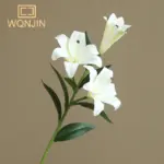 ⁦عرض ساخن، زهور زنبق مطبوعة ثلاثية الأبعاد من مادة البولي فينيل كلوريد، ديكور منزلي، باقة زهور زنبق بثلاثة رؤوس، تنسيق زهور الزفاف⁩ - الصورة ⁦8⁩