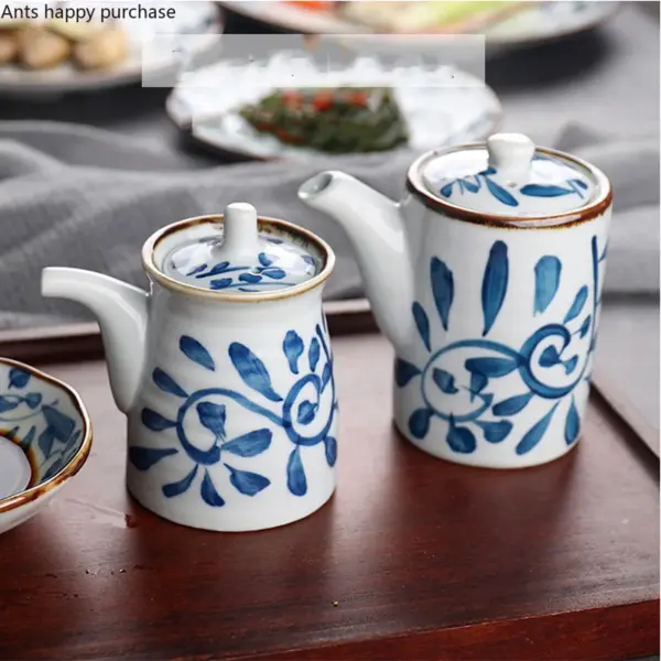 عبوات سيراميك فاخرة للتوابل والزيوت – تصميم عربي عصري للمطبخ الخليجي