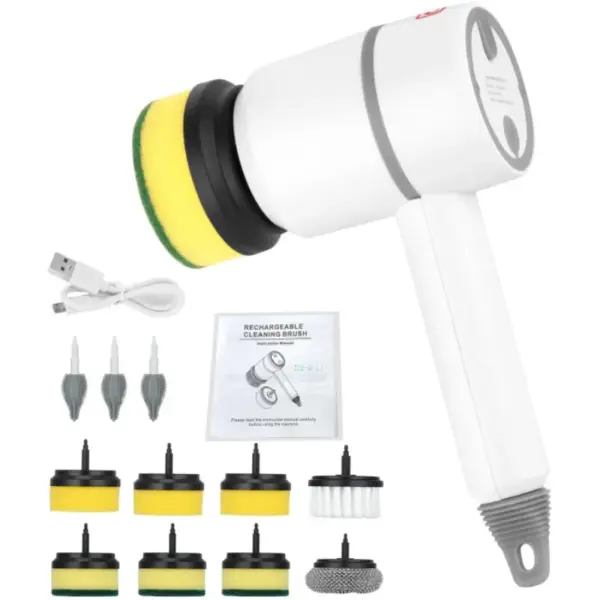 فرشاة تنظيف كهربائية دوارة متعددة الاستخدامات – شواحن ومثالية للحمام والمطبخ والفرن والأرضيات