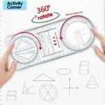 ⁦مسطرة هندسية متعددة الاستخدامات⁩ - الصورة ⁦3⁩