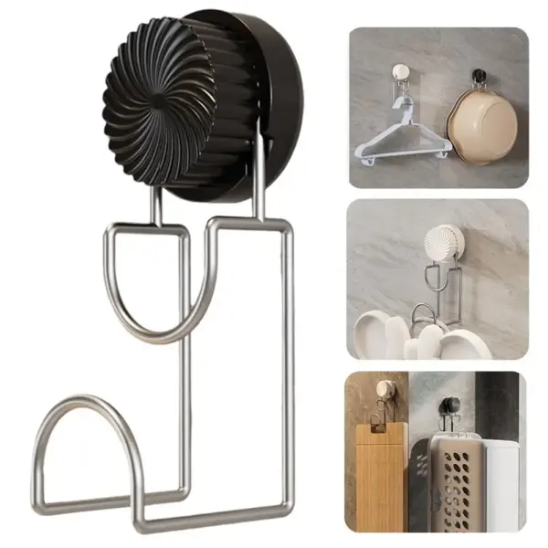 خطاف كوب شفط لتعليق المناشف والملابس – تصميم فولاذي قوي يناسب الحمام والمطبخ!