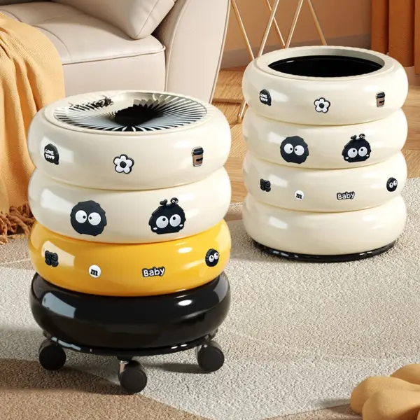 سلّة قمامة كبيرة 12 لتر بغطاء دوار وعجلات – مناسبة للمطبخ، الغرفة والمكتب