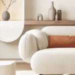 ⁦مجموعة أريكة بيضاء بتصميم عصري⁩ - الصورة ⁦6⁩