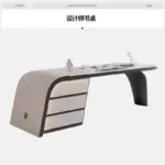 ⁦مكتب كمبيوتر أبيض فاخر بتخزين مدمج⁩ - الصورة ⁦8⁩