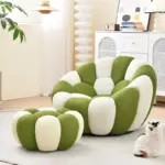 ⁦Single Seat Designer Pumpkin Lazy Sofa Balcony and Bedroom Can Lie Down and Recline Italian Minimalist Rochburg Football Sofa⁩ - الصورة ⁦5⁩