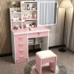 ⁦طاولة مكياج فاخرة مع مرآة مضيئة⁩ - الصورة ⁦20⁩