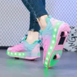⁦حذاء تزلج أطفال بإضاءة LED - تصميم مضيء⁩ - الصورة ⁦5⁩