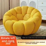 ⁦Single Seat Designer Pumpkin Lazy Sofa Balcony and Bedroom Can Lie Down and Recline Italian Minimalist Rochburg Football Sofa⁩ - الصورة ⁦19⁩