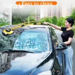 ⁦فرشاة غسيل السيارات الجديدة - مقبض تلسكوبي طويل مع تصميم منحني⁩ - الصورة ⁦4⁩