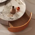 ⁦Unique Aesthetic Coffee Tables Marble European Glam Nordic Luxury Trendy Coffee Tables Round Modern Mesas Living Room Furniture⁩ - الصورة ⁦3⁩