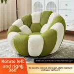 ⁦Single Seat Designer Pumpkin Lazy Sofa Balcony and Bedroom Can Lie Down and Recline Italian Minimalist Rochburg Football Sofa⁩ - الصورة ⁦10⁩