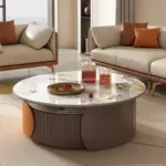 ⁦Unique Aesthetic Coffee Tables Marble European Glam Nordic Luxury Trendy Coffee Tables Round Modern Mesas Living Room Furniture⁩ - الصورة ⁦5⁩