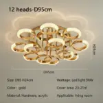 ⁦ثريا حلقة LED فاخرة حديثة⁩ - الصورة ⁦11⁩