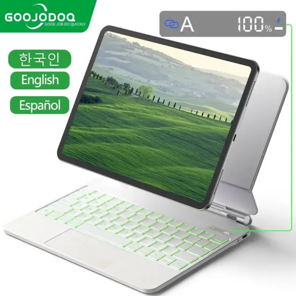 لوحة مفاتيح سحرية للآيباد مع شاشة LCD