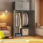 ⁦خزانة ملابس قابلة للطي بتصميم مكعبات عصرية⁩ - الصورة ⁦10⁩