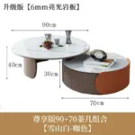 ⁦Unique Aesthetic Coffee Tables Marble European Glam Nordic Luxury Trendy Coffee Tables Round Modern Mesas Living Room Furniture⁩ - الصورة ⁦12⁩
