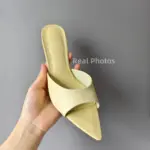 ⁦صندل نسائي بكعب عال من الجلد الطبيعي⁩ - الصورة ⁦8⁩