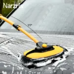 ⁦فرشاة غسيل السيارات الجديدة - مقبض تلسكوبي طويل مع تصميم منحني⁩ - الصورة ⁦3⁩