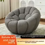 ⁦Single Seat Designer Pumpkin Lazy Sofa Balcony and Bedroom Can Lie Down and Recline Italian Minimalist Rochburg Football Sofa⁩ - الصورة ⁦14⁩