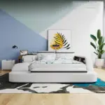 ⁦سرير أوروبي عصري بتصميم متعدد الوظائف مع تخزين⁩ - الصورة ⁦3⁩