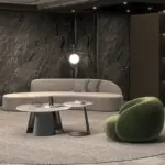 ⁦أريكة استرخاء فاخرة بتصميم أوروبي منحني⁩ - الصورة ⁦2⁩
