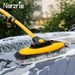 ⁦فرشاة غسيل السيارات الجديدة - مقبض تلسكوبي طويل مع تصميم منحني⁩ - الصورة ⁦2⁩