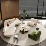 ⁦أريكة فاخرة منحنية بتصميم فني أنيق⁩ - الصورة ⁦2⁩