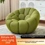 ⁦Single Seat Designer Pumpkin Lazy Sofa Balcony and Bedroom Can Lie Down and Recline Italian Minimalist Rochburg Football Sofa⁩ - الصورة ⁦12⁩